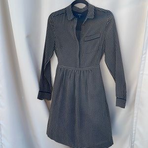 Madewell Black and Cream Houndstooth Dress